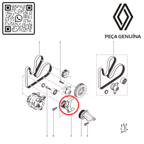 119231672R   TENSOR FIXO COM SUPORTE CORREIA DO ALTERNADOR MASTER 2.3 16V M9T 2022  RN 31672R -5-